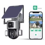 Caméra PTZ solaire Y5 8MP 4K à double objectif avec zoom optique 10X 4G